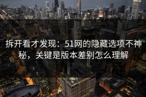 拆开看才发现：51网的隐藏选项不神秘，关键是版本差别怎么理解