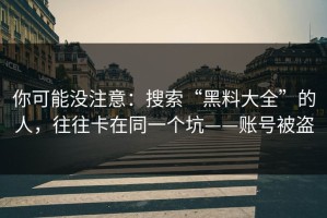 你可能没注意：搜索“黑料大全”的人，往往卡在同一个坑——账号被盗