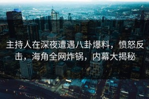 主持人在深夜遭遇八卦爆料，愤怒反击，海角全网炸锅，内幕大揭秘