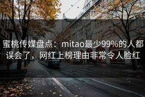 蜜桃传媒盘点：mitao最少99%的人都误会了，网红上榜理由非常令人脸红