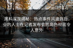 黑料深度揭秘：热点事件风波背后，业内人士在记者发布会的角色彻底令人意外