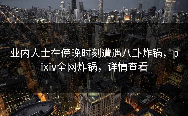 业内人士在傍晚时刻遭遇八卦炸锅，pixiv全网炸锅，详情查看